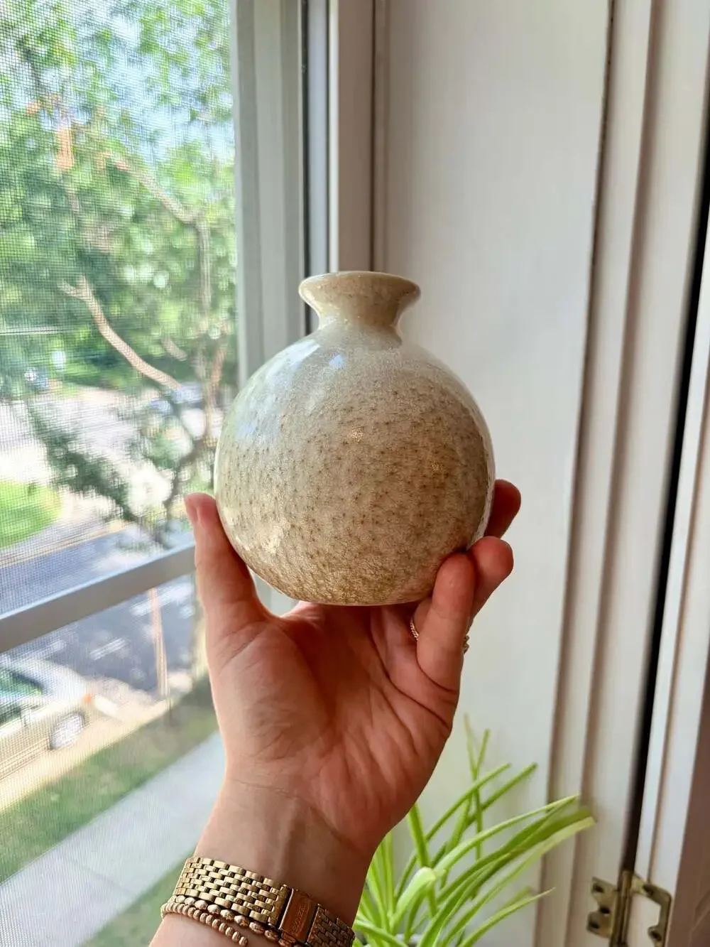Small Studio Pottery Crystalline Glazed Bud Vase